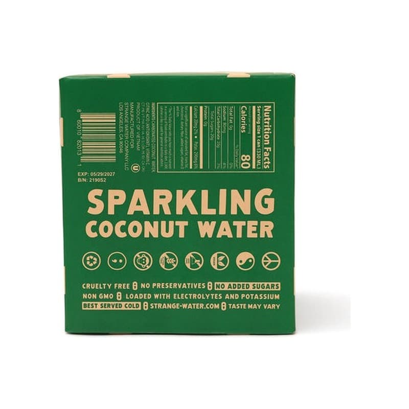 Sparkling coconut water, four pack angle 10